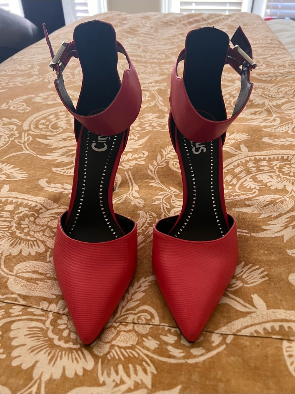 Circus by Sam Edelman Red Pointed-Toe Ankle Strap Heels